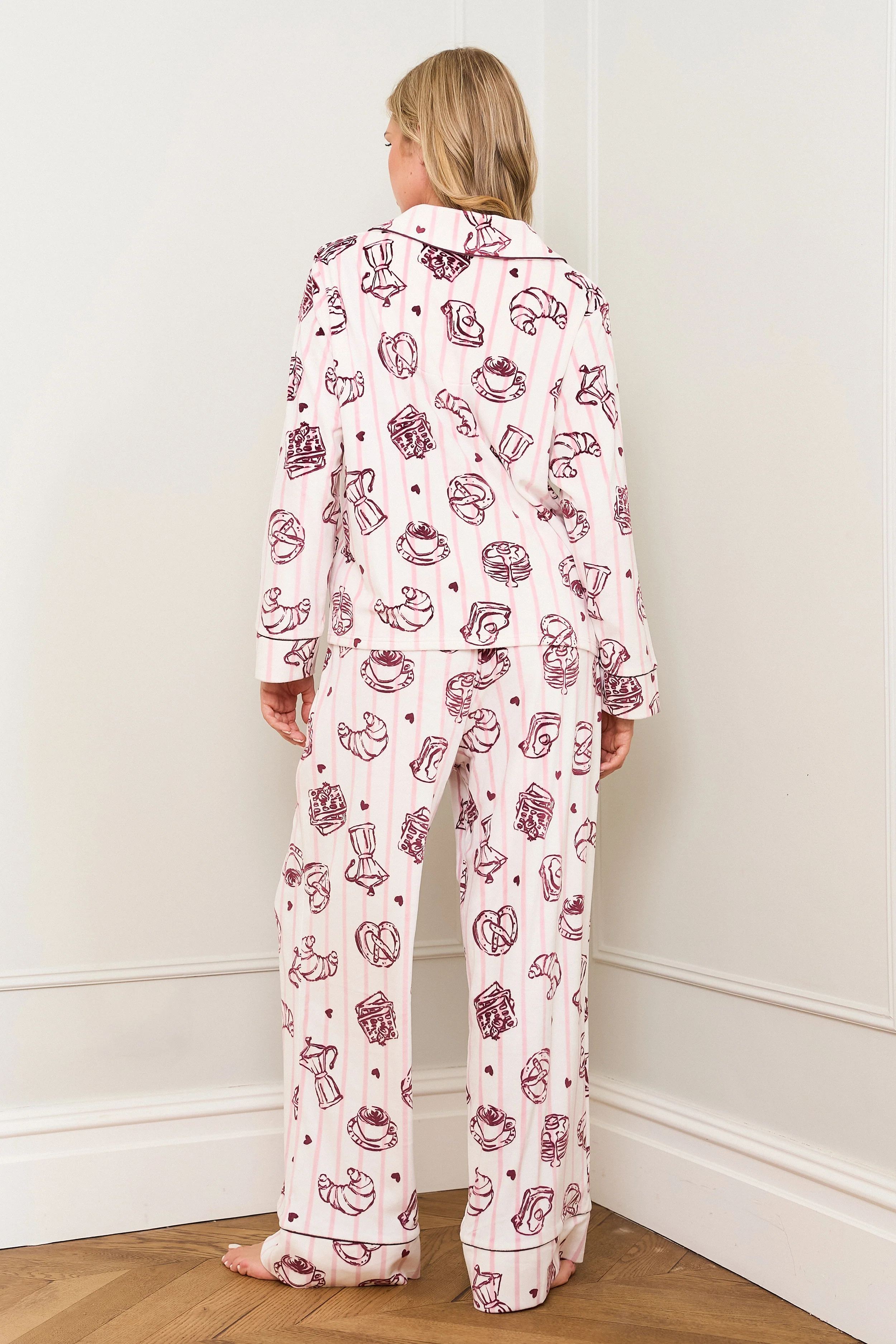 Maroon Printed Breakfast Pyjama - Image 6