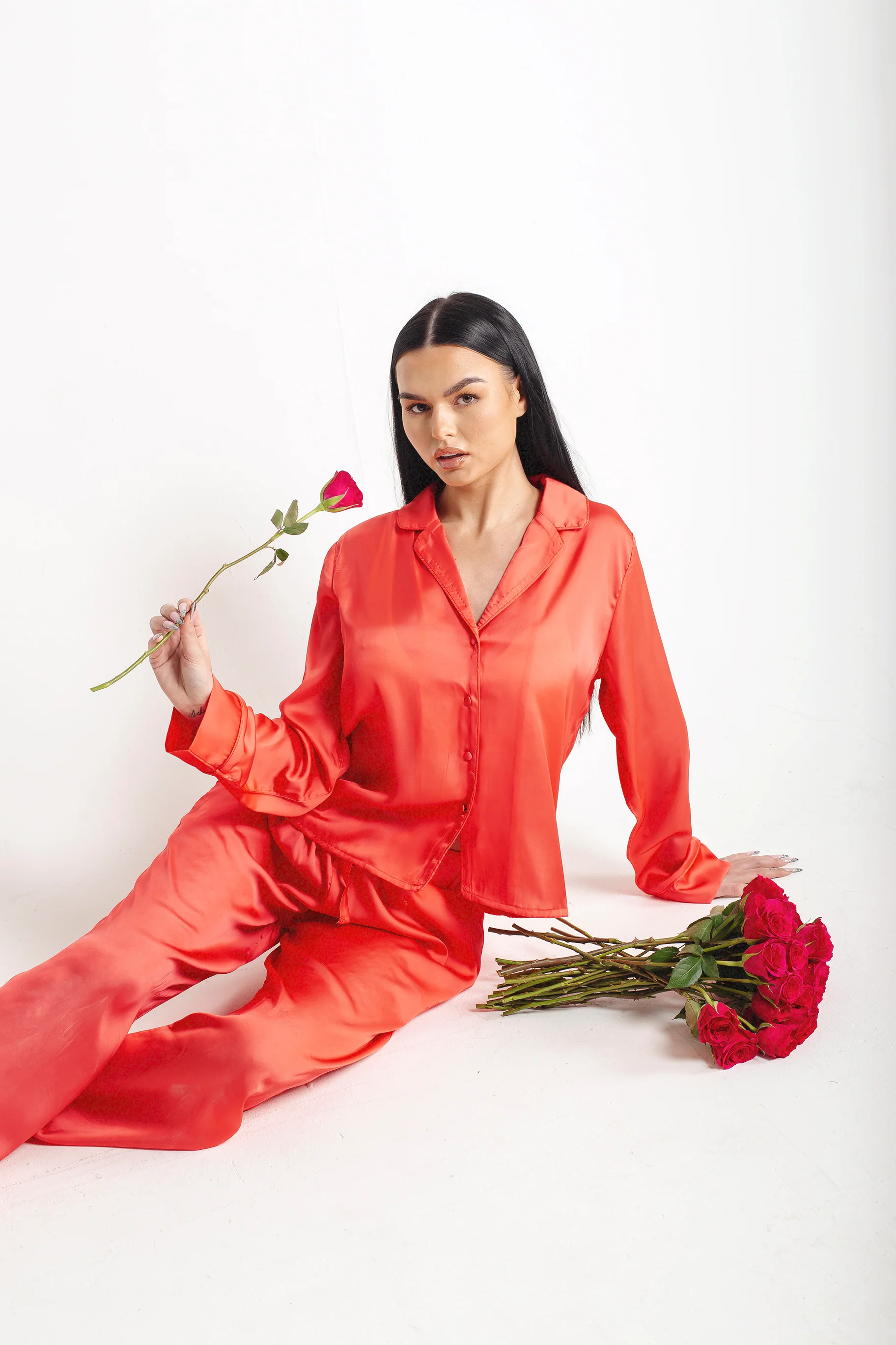 Red Satin Pyjama - Image 3