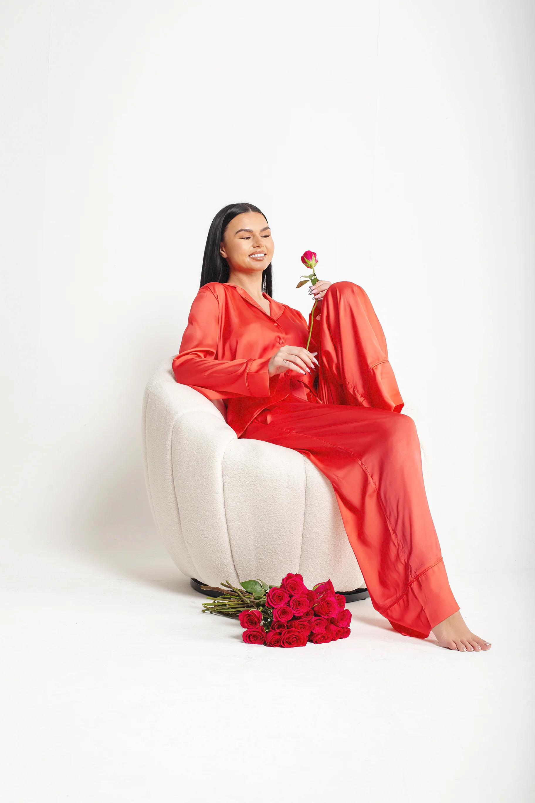 Red Satin Pyjama - Image 4