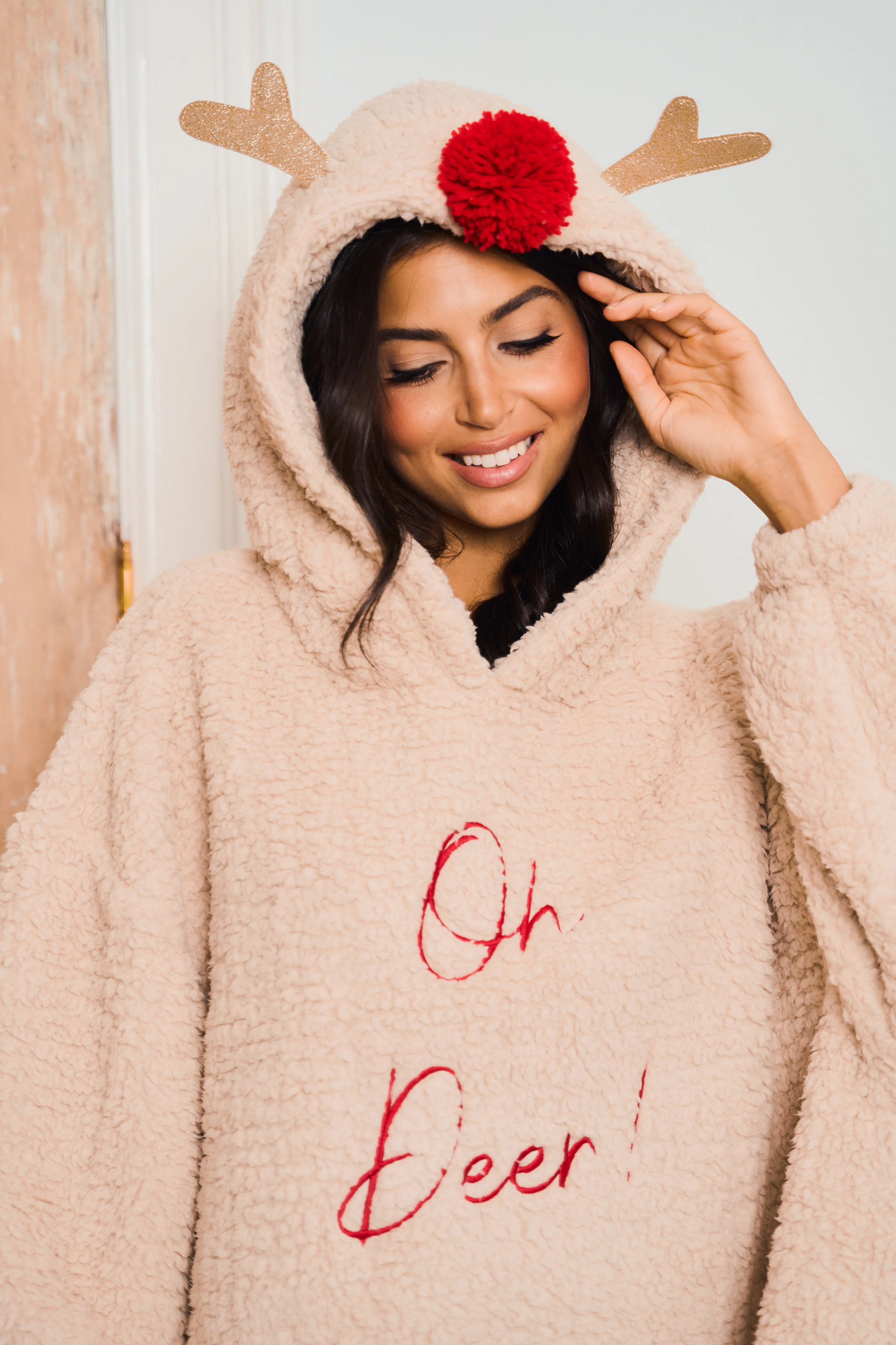 Reindeer Oversized Cosy Hoodie - Image 3